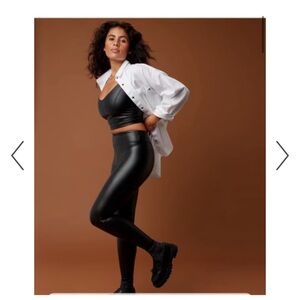 OFFLINE By Aerie Real Luxe Faux Leather Legging- True Black- Size S Short